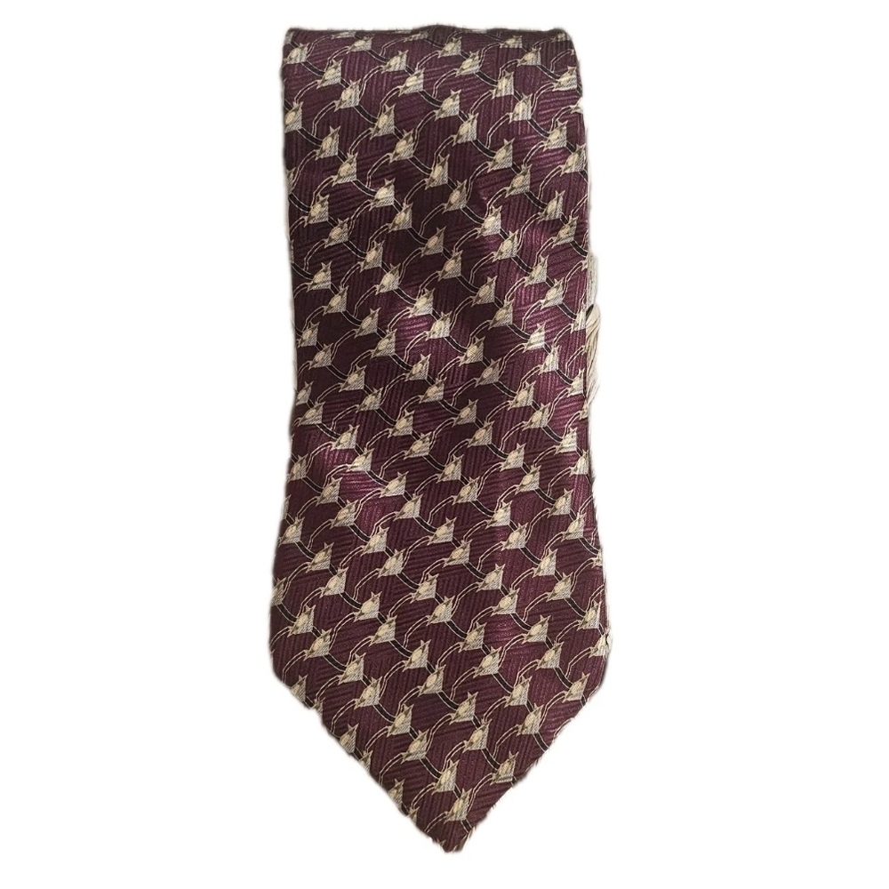 Vintage GRAHAM & LOCKWOOD Burgundy and Gold Men's SILK Tie